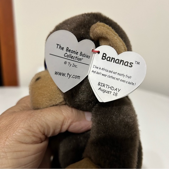 Ty Original Beanies Bananas the Monkey (Glitter Eyes) - Picture 6 of 10